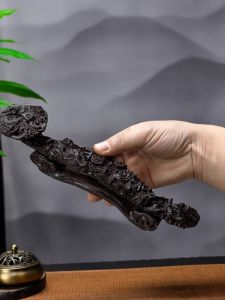 Vietnam Agarwood Carving Full Single Board Kowloon Ruyi Decoration Solid Wood Carving Home Living Room TV Cabinet Decoration Gift