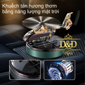Tinh dầu thơm trang trí táp lô xe hơi ô tô mô hình trực thăng CM quay bằng năng lượng mặt trời