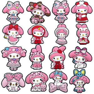 Mesuca | 6-20Pcs Sanrio Hellokitty Kuromi Shoe Charms PVC Cartoon Clog Sandals Garden Shoe Accessorie Decorations Friend Party Gifts