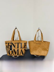 [Official Authentic Products] Thailand Gentlewoman Classic Niche Style Brown Packing Paper One-Shoulder Canvas Commuter Tote