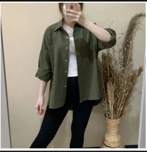Super Kemeja Linen Wanita Oversize Linen Shirt Kemeja Wanita Lengan Panjang terbaru