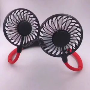 Quạt mini 7 cánh tích điện gió cực mát quạt quàng cổ mini 3 tốc độ gió xoay 360 độ quạt đeo cổ phong cách thể thao