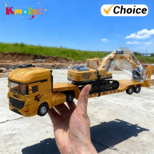 Model Engineering Vehicle Semi-Carrier Container Excavator Transport Truck Inertial Car Education Toys for Children Xmas Gifts