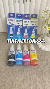 Tinta Epson 664 Refill 70ml Black Cyan Magenta Yellow Untuk Epson L100 L110 L120 L121 L130 L200 L210 L220 L300 L310 L350 L355 L360 L365 L380 L385 L555 L565 L605 L1300 L1455