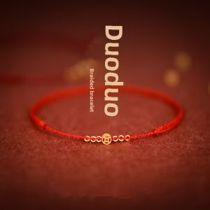 Gold Plated Money Coin Rope Bracelet Lucky Charm Mens Foot Chain Fashion Jewelry Good Luck Bead Red String Couple Accessory