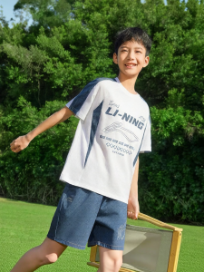 LI-NING KIDS | Cotton Loose Short-sleeve T-shirt