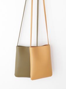 Korean Style Soft Leather Bucket Bag Single Shoulder Crossbody Mini Bag Cute Womens Portable Shopping Phone Bag