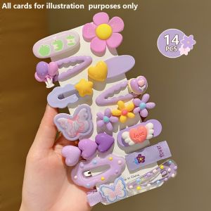 14 Pieces of Cute Purple Hair Clips Are Sweet and Versatile