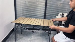 Camping Table BBQ Fishing Picnic Table 90cm/120cm Folding Outdoor Table  Aluminium Foldable Carry Bag