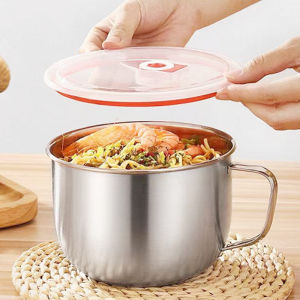 Hộp Đựng Cơm Bằng Thép Không Gỉ Bát Đựng Mì Ăn Liền Có Nắp Bát Đựng Mì Súp Hộp Đựng Cơm Nhanh Cho Học Sinh Bát Đựng Cơm Trưa