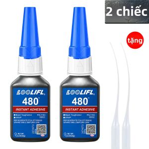 LOOLIFL | Keo Dán Siêu Dính Sửa Chữa Lốp Xe 480 Black Tire Repair Chất Kết Dính Cyanoacrylate Tức Thì Độ Bền Cao Chất Liệu Cao Su Mềm Dẻo Dùng Sửa Chữa Vết Nứt Thành Lốp Xe Hơi 1oz