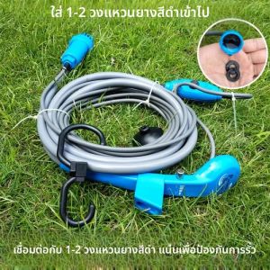 Lohascamping กลางแจ้งแบบพกพาฝักบัวอาบน้ํา DC 12V รถเครื่องซักผ้าทําความสะอาดเครื่องมืออาบน้ําพร้อมไฟแช็กรถซักผ้าชุด