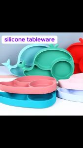 PANDA HOUSE 3PCS SET BABY SILICONE DINING SET SUCTION PLATE + SILICONE BOWL SUCTION FOOD GRADE TRAINING FEEDING TABLEWARE SET LENGKAP PINGGAN BELAJAR MAKAN BAYI