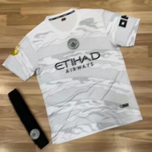 Bộ Quần Áo Bóng Đá Man City Trắng DRAGON Chất Vải Thun Lạnh Thoáng Mát Thoải Mái