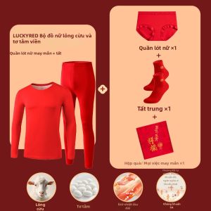 Bộ Quần Áo Lót Màu Đỏ May Mắn
