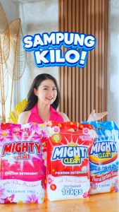 10 KILOS Mighty Clean Floral Garden Scent Anti-Bacterial Powder Detergent with Optical Brightener 10KG - BLUE Jumbo Sack