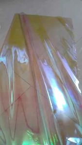 HOLOGRAM LEMBARAN Plastik OPP holographic rainbow transparent pelangi kertas bunga wrapping paper 6045