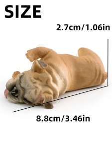 Sleepy French Bulldog Model Toy Solid Simulation Dog Figurine Desktop Ornament Collectible Birthday Gift for Friends Family