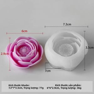 3D Sen Silicon Nến Khuôn Tự Làm Hoa Xà Phòng Xông Phòng Nhựa Thạch Cao Hàng Thủ Công Bánh Sô Cô La Khuôn Nướng Bánh Cho Gia Đình & Sân Vườn