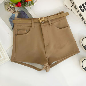 High Waist A-Line Slimming Hot Pants Casual Suit Shorts with Belt Autumn New Design Versatile High Waist Flattering Korean Style