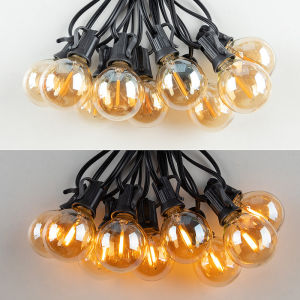 G40 Outdoor String Light Vintage Amber Glass Led Bulb Dimmable IP44 Waterproof Home Patio Decor Connectable Garland Fairy Light
