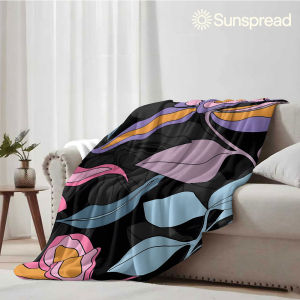 Beast Kingdom | Abstract Color Flower Soft Warm Flannel Blanket Lightweight Cozy Christmas Halloween Home Decor Room