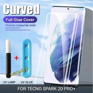 tempered glass Tecno spark 20 pro plus/ 20 pro+ full kaca melengkung screen protector uv