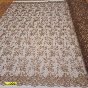 (HARGA PERSETENGAH METER) bakal kain kebaya tulle korea luxaire payet srowski mewah/ tille korea terbaru
