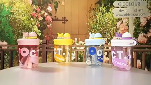 Bình Nước Nhựa 500ml Kèm Ống Hút – Cốc Uống Nước Cho Bé Có Lõi Lọc Trà LILA BNOC698