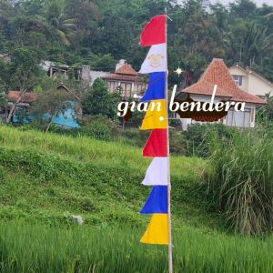 Isi 20 pcs - Bendera Umbul Umbul Garuda Merah Putih Panjang 2.5m Lebar 40cm Dekorasi Taman Luar Ruangan