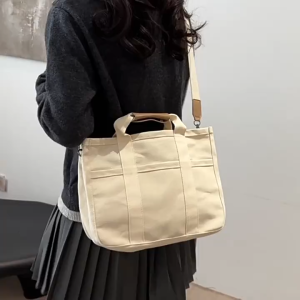 Leisure Store กระเป๋าสะพายผญ กระเป๋า กระเป๋าโท้ทผ้าแคนวาสความจุขนาดใหญ่ ออกไปทำงาน มูลค่าสูง กระเป๋าโท้ทแม่อัลตร้าฟังก์ชั่นเต็มเอี่ยว 2025ขายดี กระเป๋าแม่ลูก สะพายข้าง  เก็บของครบ ใส่ผ้าอ้อม เสื้อผ้า พกพาสะดวก ไปทำงาน-เที่ยว