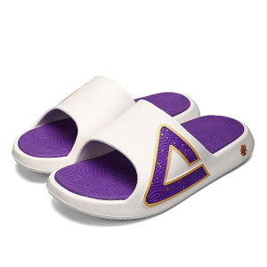 Peak Taiji Slippers Mens Summer New Purple Gold Color Lakers Sports Slippers Outdoor Anti-slip Taiji Sandals Breathable Lightweight