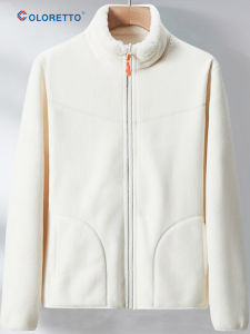 Double-Sided Coral Fleece Womens Fleece Shell Jacket Liner Spring & Fall Winter Thickened Heattech Polar Fleece Jacket Mens Double-Sided Wear