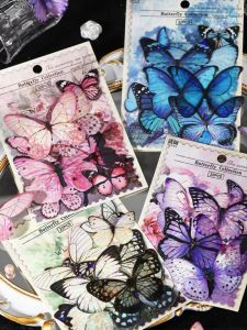 Butterfly Collection PET Sticker Pack Shell Light Dreamy 3D Butterfly Diary Guka Album Decoration Material Sticker Painting