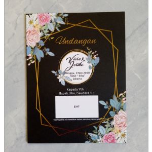 200 pcs undangan hitam manis