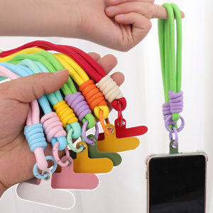 Color Matching Mobile Phone Lanyard Keychain Creative Short Hand-woven Lanyard Mobile Phone Case Key Ring Bag Sling