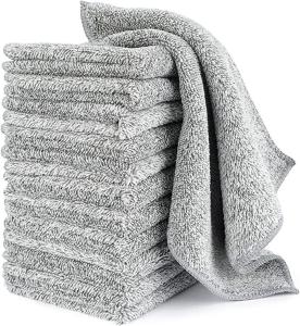 5pcs Bamboo Charcoal Fiber Dishwashing Towel Kitchen Thickened Cleaning Pad Super Absorbent Non-stick Dishwashing Cloth