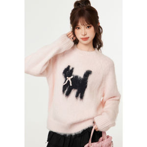 EVPGB | Áo Sweater Len Nơ Hồng