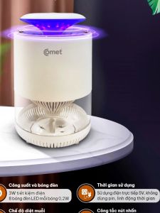 Đèn bắt muỗi Comet CM078 - Thu hút và diệt muỗi hiệu quả với tia cực tím & quạt hút an toàn không độc hại