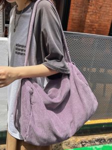 Japanese Canvas Bag Idle Style Drape Messenger Bag Female Artsy Student Class Bag Casual Large Capacity Shoulder Bag Fashion