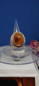 Stainless Steel Cincin Batu Akik Semulajadi yg jarang dijumpai(Batu Hidup) Batu Akik Mani Gajah(Batu Suku Kubu)/ Elephxnt Spxrm Stone