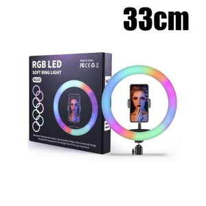 26/33cm Rgb LED Soft Ring light Selfie with Tripod Stand Multicolor Makeup Live Studio Lighting Kit