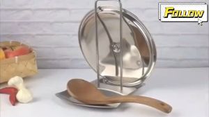 Shuno Stainless Steel Bekas Tempat Letak Senduk Alat Dapur Pot Cover Spatula Ladle Spoon Kitchen Rack Holder 廚房用具置物架