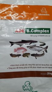 Kích thích cá bắt mồi vỗ béo cá cá tăng trưởng nhanh mau lớn. ADE B.COMPLEX gói 1kg