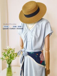 XIAOER | Lycell & Cotton Pinch Neckline Shoulder Sleeve Dress