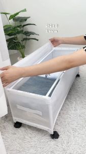 กล่องเก็บของใต้เตียง กล่องใส่ของพร้อมฝาปิด พร้อมล้อเลื่อน อเนกประสงค์ อุปกรณ์จัดเก็บเสื้อผ้า กันน้ำและกันความชื้น EY