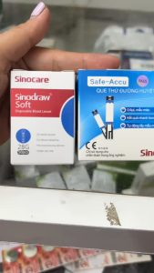 ( tặng 50 kim) Que thử đường huyết Safe-Accu chuẩn chính hãng SINOCARE hộp 50 que đo đường huyết