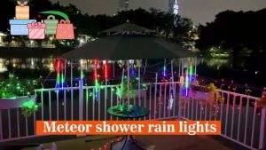 ONEDAY Waterproof Solar Meteor Shower Light Meteor Lights Outdoor Indoor 192LED 288LED 3.5M 8Tube Christmas Light Meteor Shower LED Meteor Rain Light Fairy Light Garden Holiday Wedding Party Shopping Mall Decoration