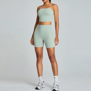 New sports body-hugging womens yoga bra slimming and body-hugging fitness strapless sports underwear yoga wear top  TM0180-A