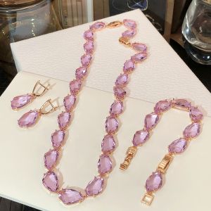 MESU.ACC | Trendy Spring Summer Purple Crystal Jewelry Set